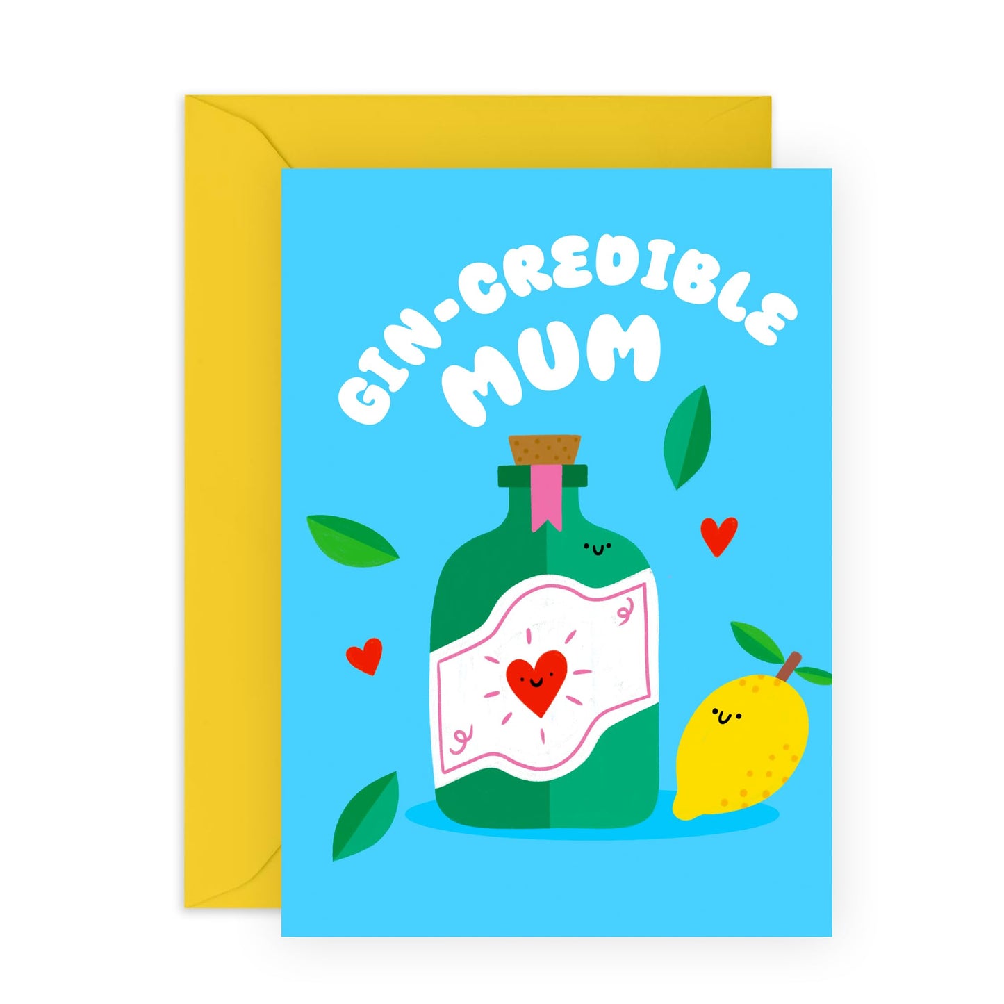 Thank You Mum Card - Mum Birthday Cards For Her - Gin-credible-mum - Mother's Day Cards For Women Wife Partner - Appreciation Gifts For Her - Comes With Fun Stickers By Central 23