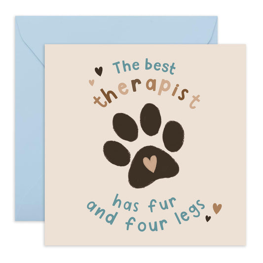 Greeting Card - 'DOG THERAPIST' - Perfect for Celebrating Your Pup’s Unconditional Love - Ideal for Adding a Touch of Appreciation for Your Furry Friends & Family - Comes With Stickers By Central 23