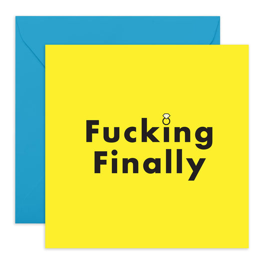 Engagement Card Congratulations - F*cking Finally Engaged! - Funny Greeting Cards For Sister Brother Son Daughter In Law - Congratulations Card For Friends - Comes With Cute Stickers By Central 23
