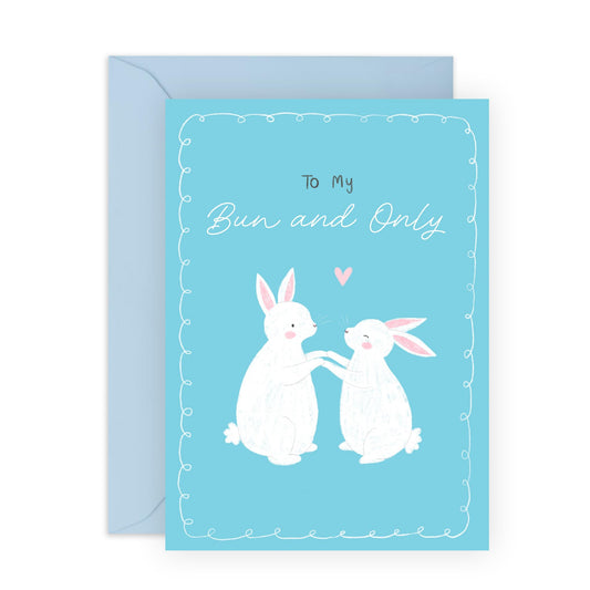 Romantic Love Card - 'Only Bunnies' - Gift for Babe, Girlfriend, Boyfriend, Husband, Wife, Darling - Valentines Day Cuteness - Comes with Fun Stickers
