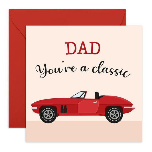 Central 23 Funny Greeting Card - 'DAD YOU'RE A CLASSIC' - For Dad, Daddy, and Father - Retirement Gift - Father's Day or Any Occasion - Show Appreciation with a Humorous Twist - Comes with Stickers