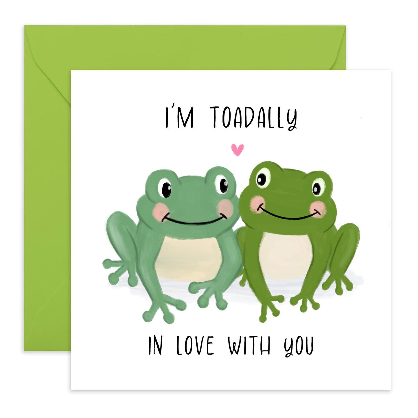 Cute Frogs Anniversary Card - 'Toadally Inlove With You' - Gifts for Wife, Husband, Girlfriend, Boyfriend, Married Couples, Partners - Love Frogs - Comes with Fun Stickers
