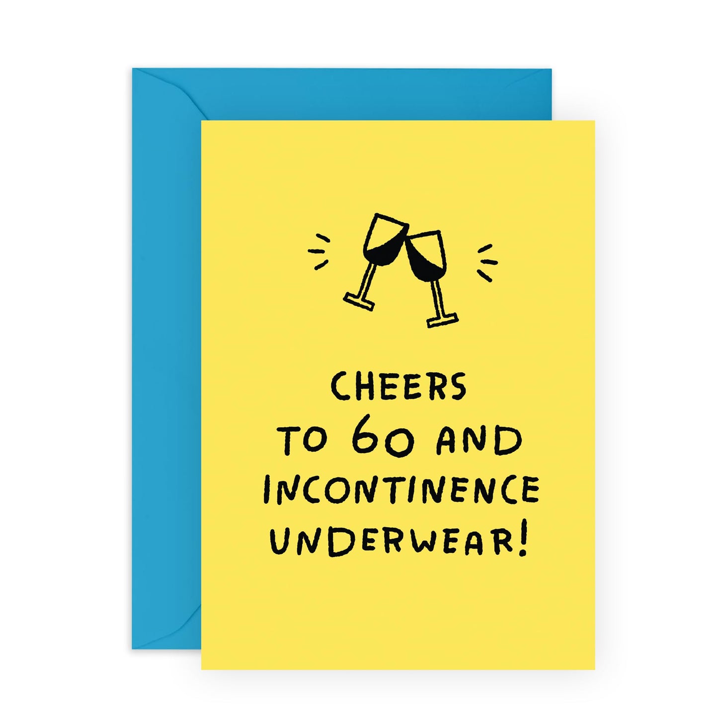 60th Birthday Card For Men Women - 60-incontinence-underwear - Wife Husband Birthday Greeting Card - Happy Sixtieth Birthday Cards For Male Female Friends - Comes With Stickers By Central 23