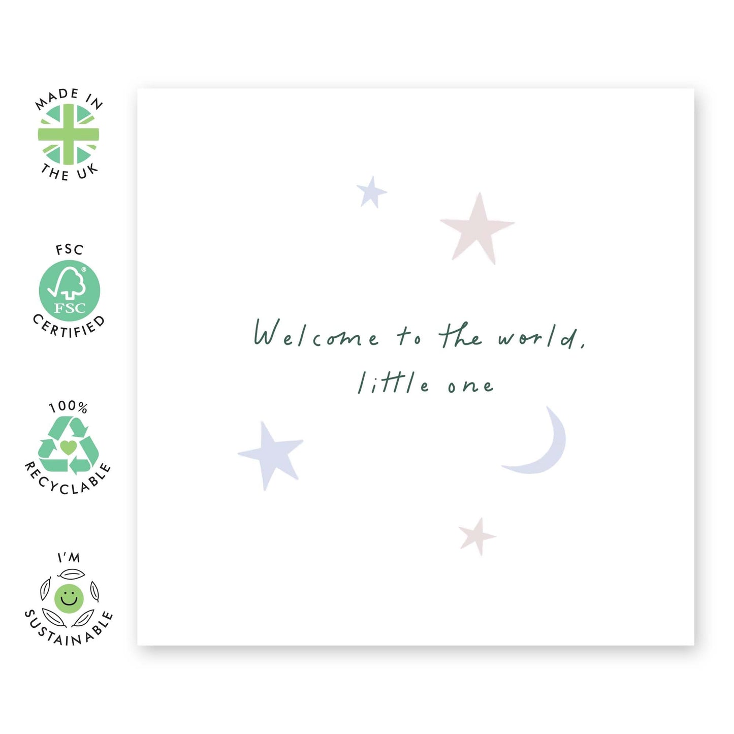 New Baby Card - Welcome To The World - Welcome Home Card For Newborn Baby Boy Or Girl - Congratulations Card For New Parents Gifts - For Grandson Granddaughter - Comes With Stickers - By Central 23
