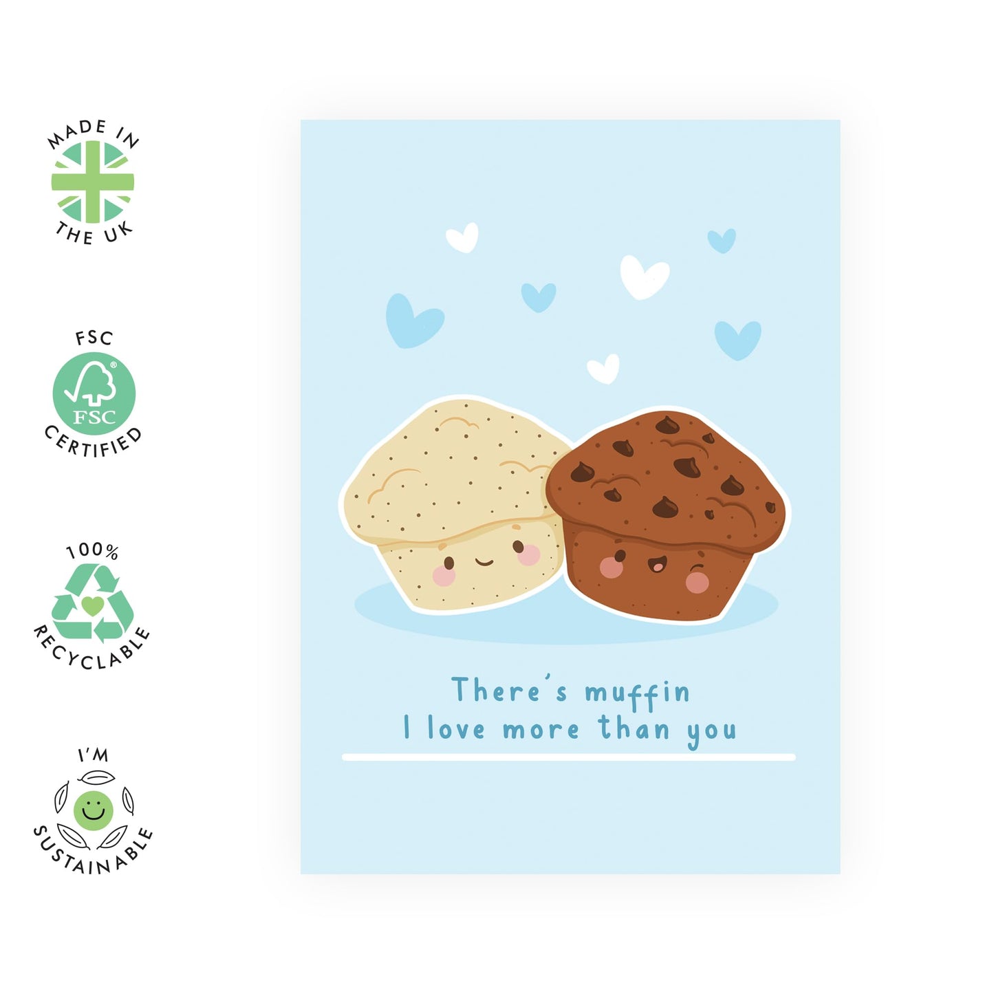 Anniversary Card For Husband - Muffin I Love More - Valentines Card For Boyfriend - Wedding Anniversary Card For Dad - Gift For Men - Comes With Stickers - By Central 23
