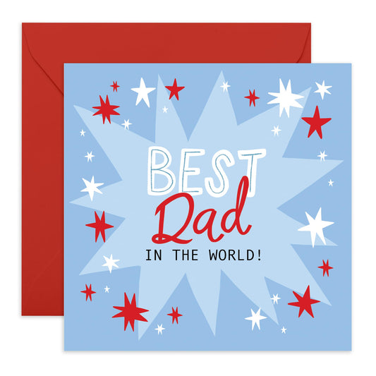 Heartfelt Card - 'BEST DAD IN THE WORLD' - For New Dads Fathers Day Card Dad Birthday From Daughter Son Wife - Appreciation Card - Perfect For Any Occasion - Comes With Stickers By Central 23