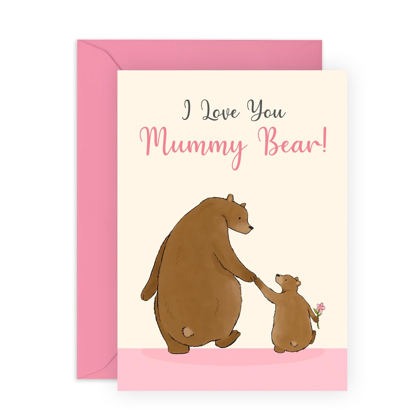 Birthday Card For Mum - I Love You Mummy Bear - Sweet Mother's Day Card - Pretty Greeting Cards For Mummy - Birthday Card For Mother From Son Daughter - Comes With Fun Stickers - By Central 23
