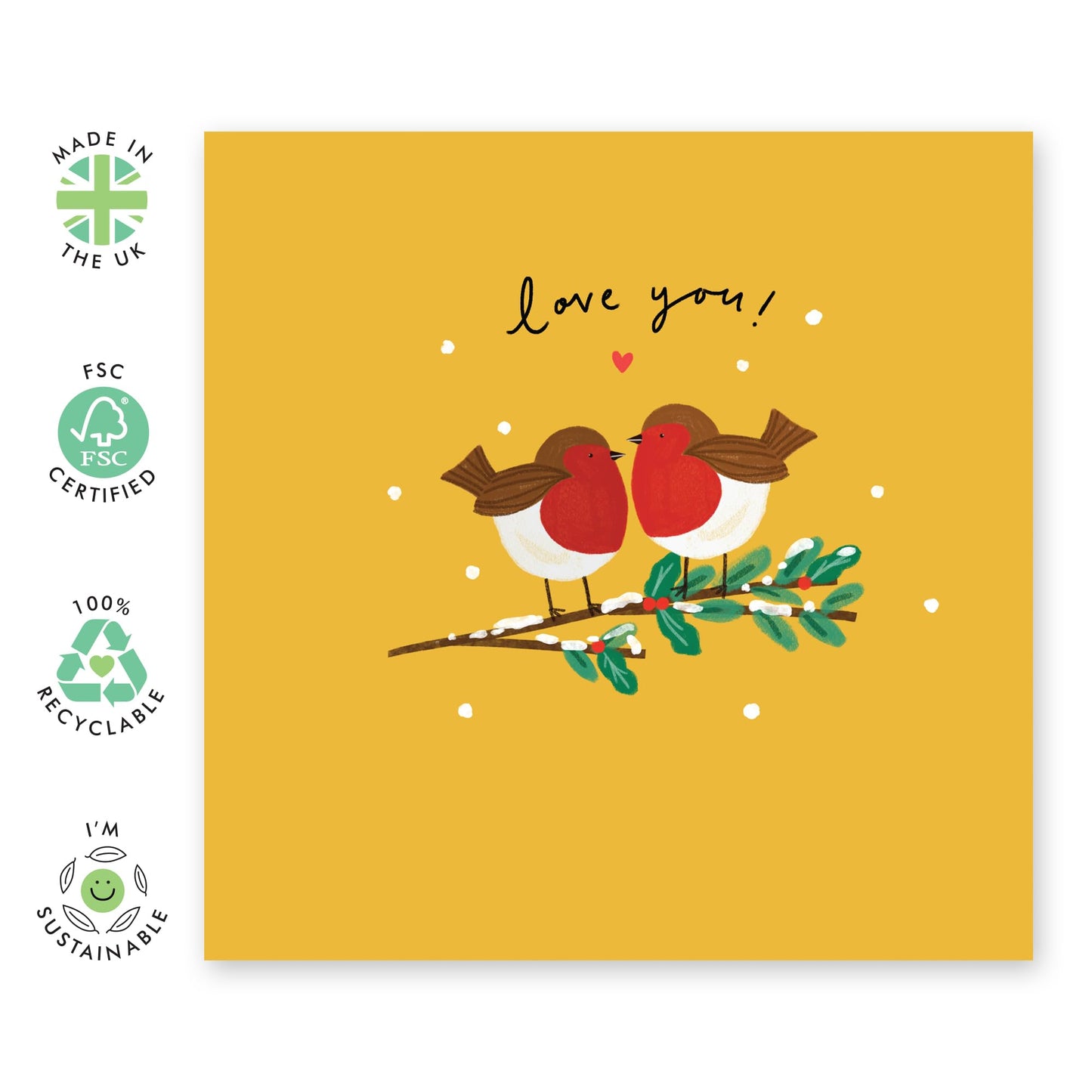 Cute Anniversary Card - 'Robins Love U' - Valentines Gifts for Wife, Husband, Girlfriend, Boyfriend, Partners, Couples - Heart Birds - Comes with Fun Stickers