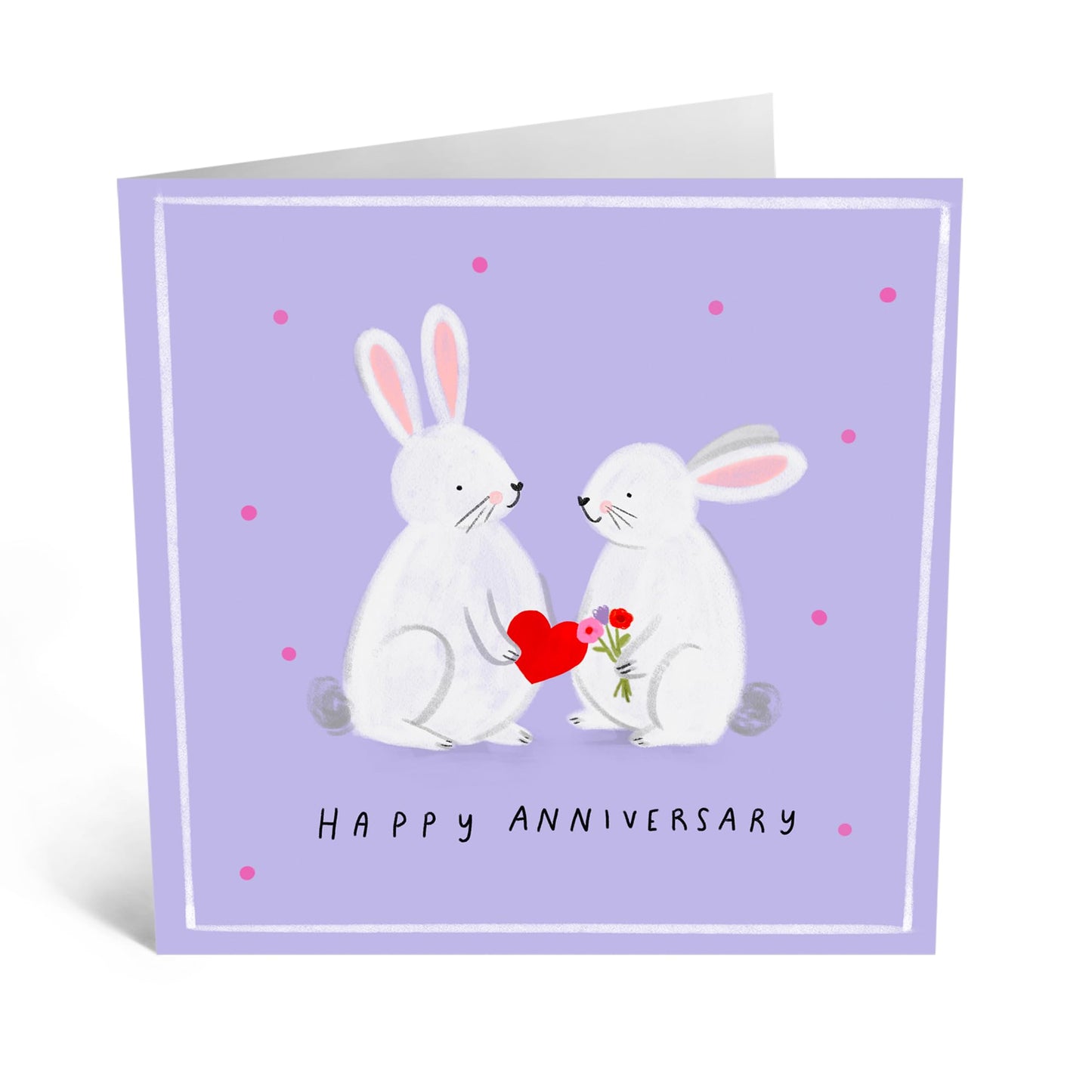 Anniversary Card - 'BUNNY ANNIVERSARY' - Perfect for Celebrating Your Special Day with a Charming Twist - Ideal for Adding a Fun & Adorable Touch to Celebrations - Comes With Stickers By Central 23
