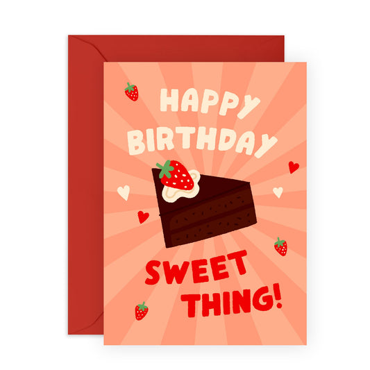 Birthday Cards For Her - Happy Birthday Sweet Thing - Mum Birthday Cards - Sister Greeting Card - Aunt - Friendship Gifts For Women - Gift From Men - Comes With Fun Stickers By Central 23