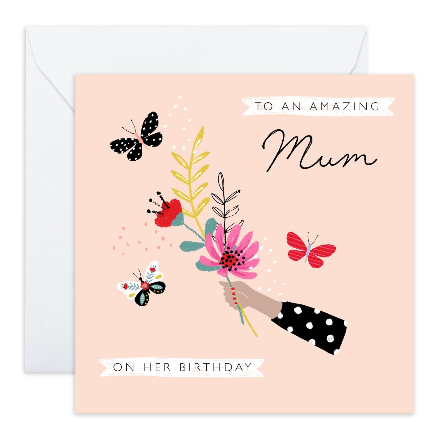 Birthday Card For Mum - Amazing Mum Flowers - Greeting Cards For Mum - Pretty Greeting Cards For Mummy - Birthday Card For Mother From Son Daughter - Comes With Fun Stickers - By Central 23