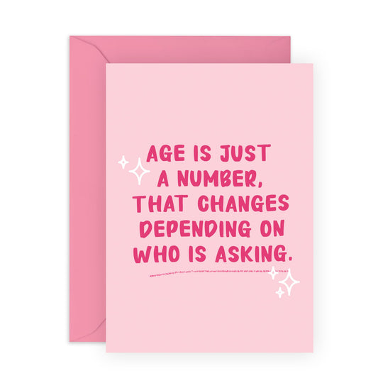 Happy Birthday Card Women - Age Is Just A Number - Mum Birthday Card - Funny Birthday Cards For Her - Gifts For Girlfriend Wife Friends - Sister Birthday Card - Comes With Stickers - By Central 23