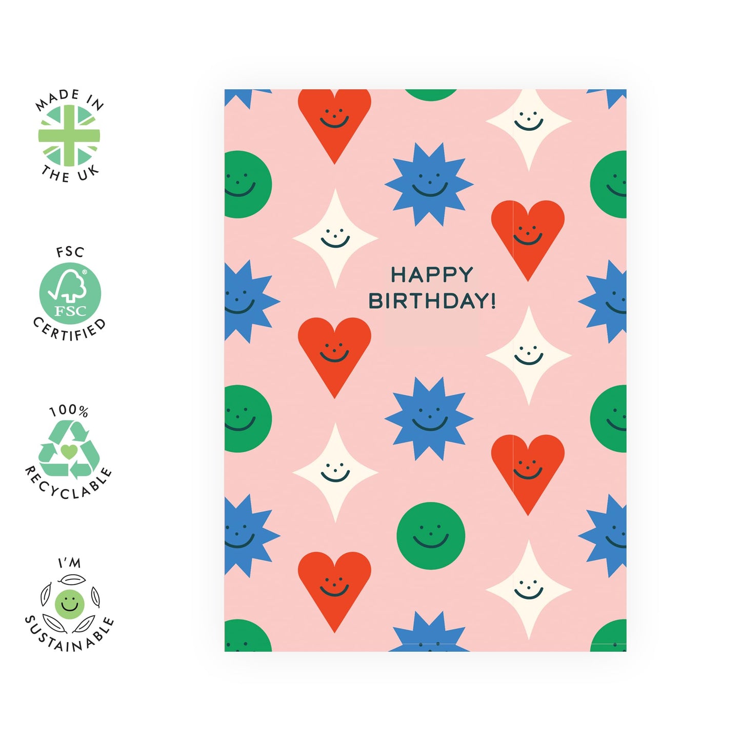 Birthday Cards For Women - Happy Bday Pattern - Mum Birthday Cards - Sister Greeting Card - Aunt - Friendship Gifts For Women - Gift From Men - Comes With Fun Stickers By Central 23