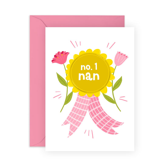Nan Birthday Card - Number One Nan - Mothers Day Card - Bday Greeting Cards For Grandmother Grandma - From Husband Daughter Son - Bday Card - Gifts For Her - Comes With Stickers By Central 23