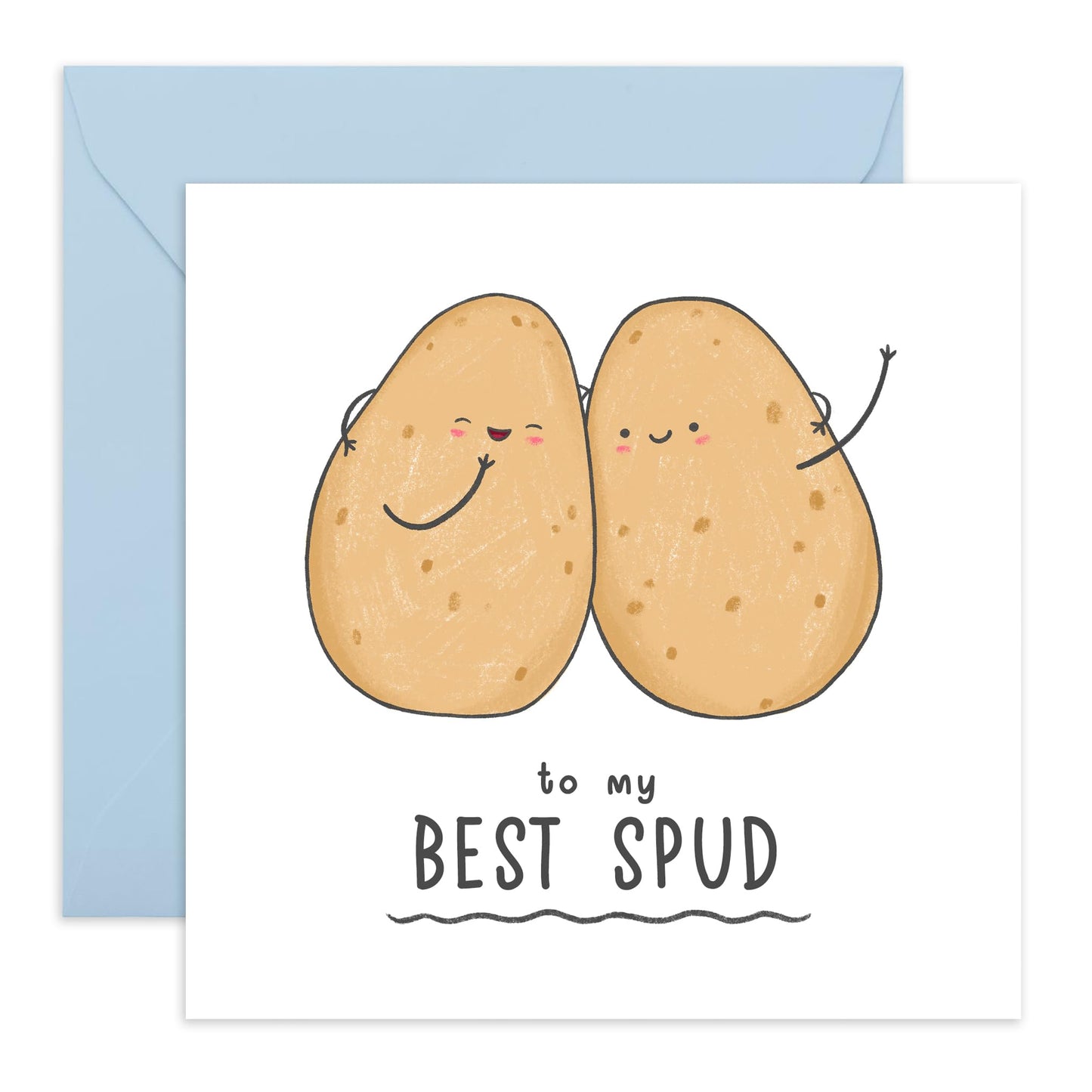 Best Friend Birthday Card - To My Best Spud - Pun - Friendship Gifts For Women And Women - Appreciation Gratitude Thank You - Friends Birthday Card - Comes With Stickers - By Central 23