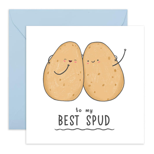 Best Friend Birthday Card - To My Best Spud - Pun - Friendship Gifts For Women And Women - Appreciation Gratitude Thank You - Friends Birthday Card - Comes With Stickers - By Central 23
