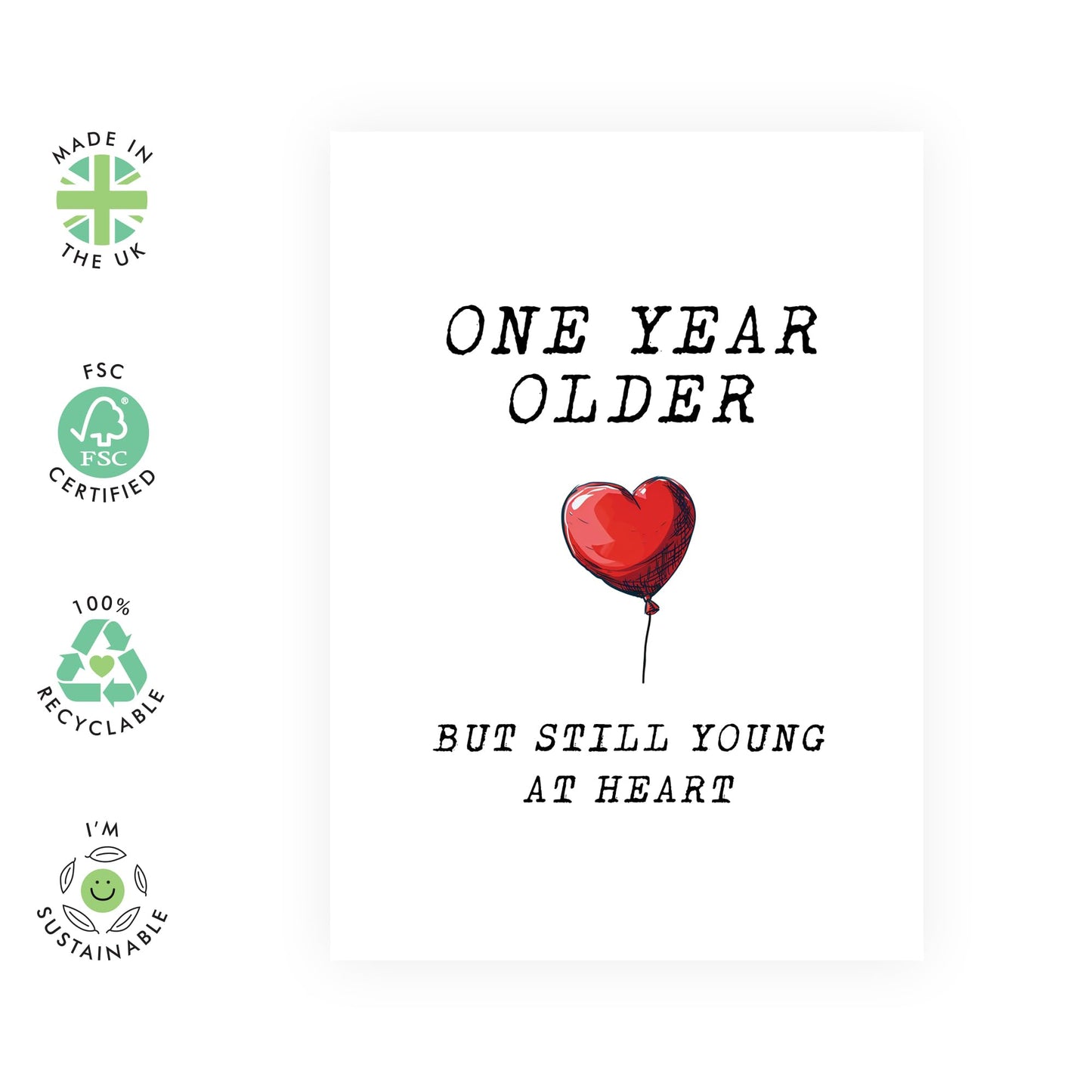 Happy Birthday Card for Friends - 'Still Young at Heart' - Celebration for him, her- Forever Young - Comes with Fun Stickers