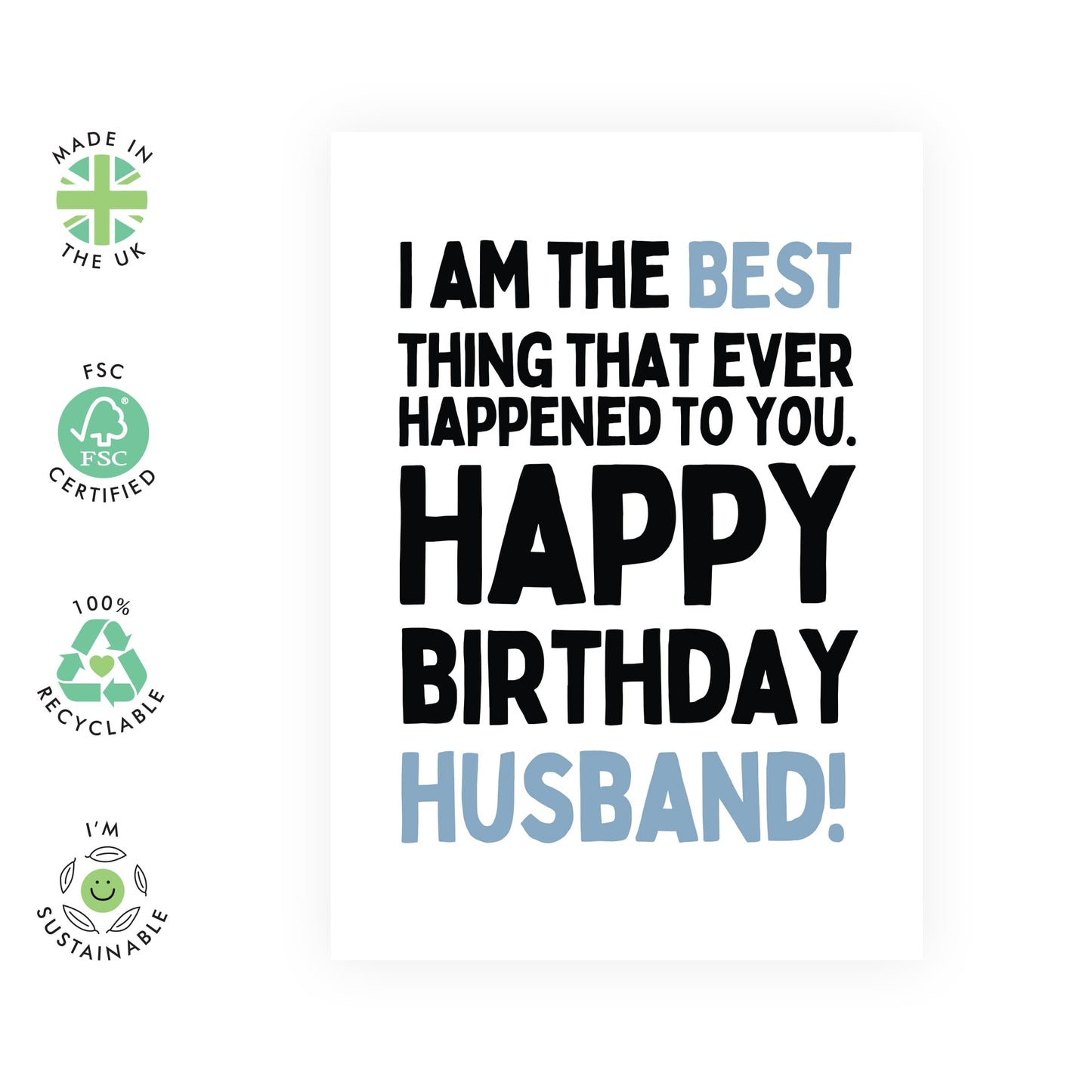 Husband Birthday Card From Wife - Best Thing That Happened To You - Cheeky Birthday Cards For Men - Husband Gifts 30th 40th 50th Birthday - Comes With Stickers - By Central 23