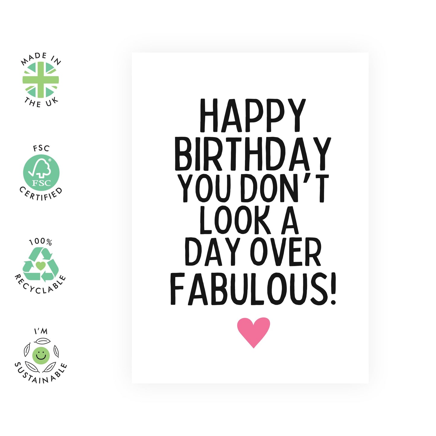 Birthday Cards For Women - You Don't Look A Day Over Fabulous! - Best Friend Birthday Cards For Her - Mum Birthday Cards And Envelopes - Gifts For Nan Auntie - Comes With Fun Stickers By Central 23