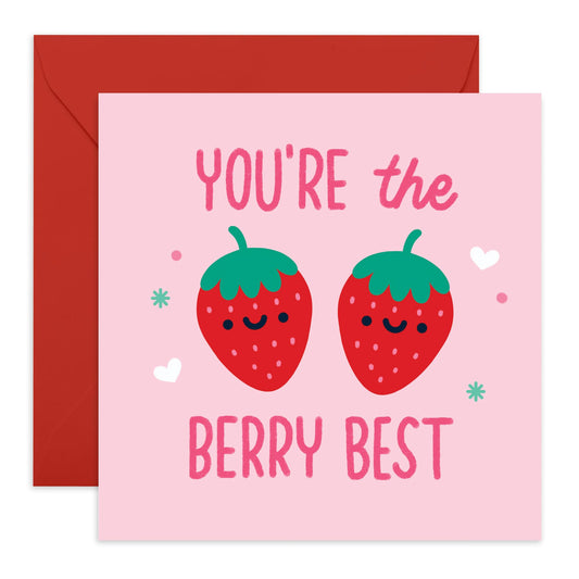 Happy Birthday To My Fabulous Friend - You're The Berry Best - Best Friend Birthday Card For Men Women - Sweet Greeting Cards Friends Bestie Bff Coworker - Comes With Stickers By Central 23