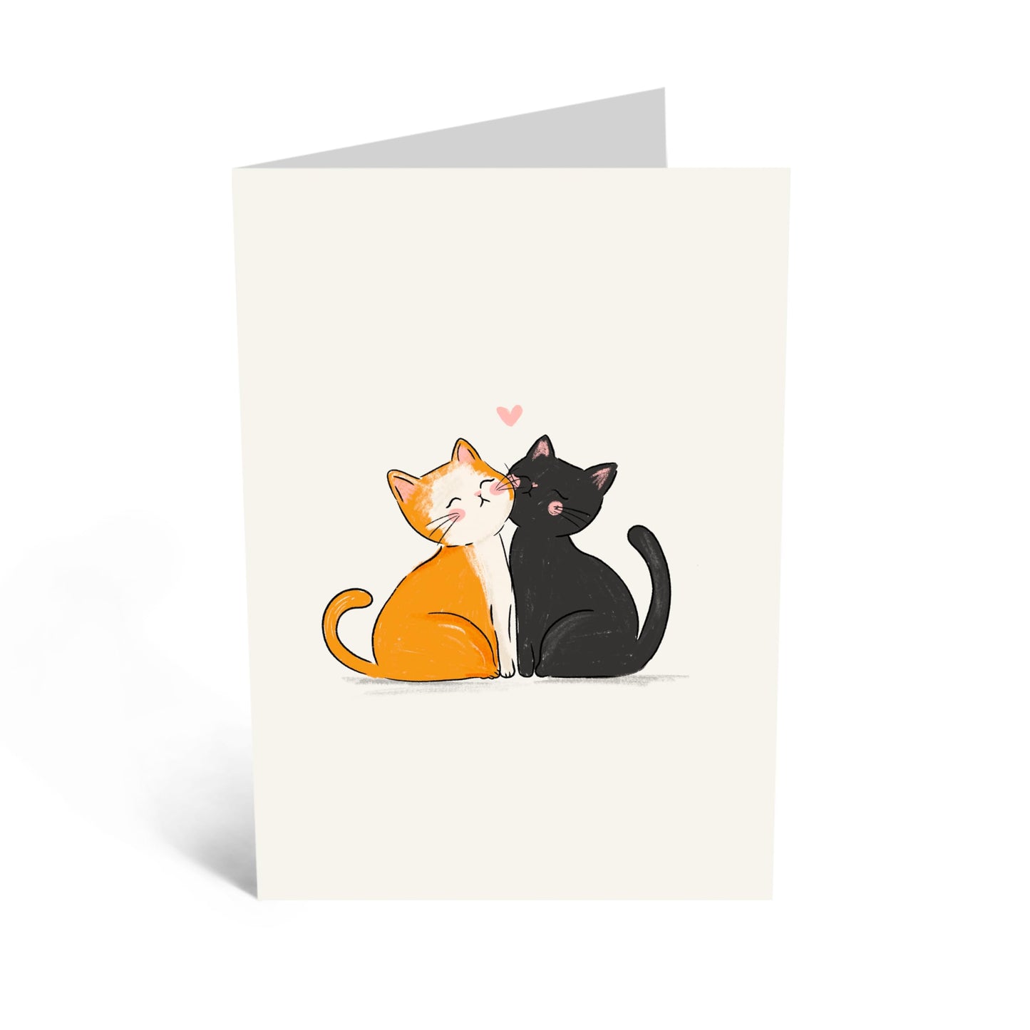 Greeting Card - 'CATS HEARTS' - Perfect for Adding a Purr-fectly Sweet Touch to Any Occasion - Ideal for Cat Lovers Him Her Husband Wife Girlfriend Boyfriend Spouse - Comes with Stickers By Central 23