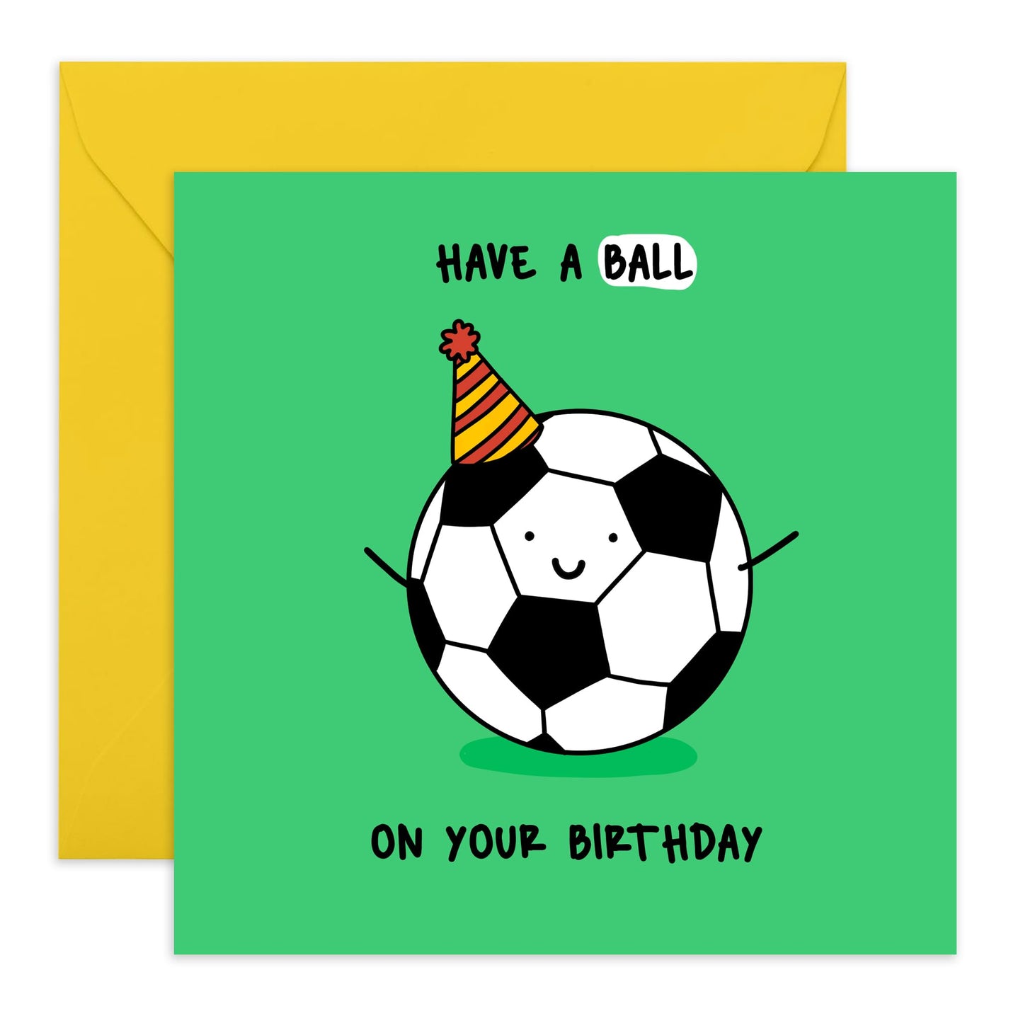Fun Birthday Greeting Card - 'HAVE A BALL' - Perfect for Adding a Playful and Energetic Touch to Bday Celebration - Ideal for Him, Her, Friends, Family, Colleagues - Comes With Stickers By Central 23