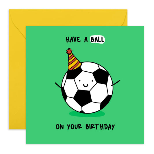 Fun Birthday Greeting Card - 'HAVE A BALL' - Perfect for Adding a Playful and Energetic Touch to Bday Celebration - Ideal for Him, Her, Friends, Family, Colleagues - Comes With Stickers By Central 23