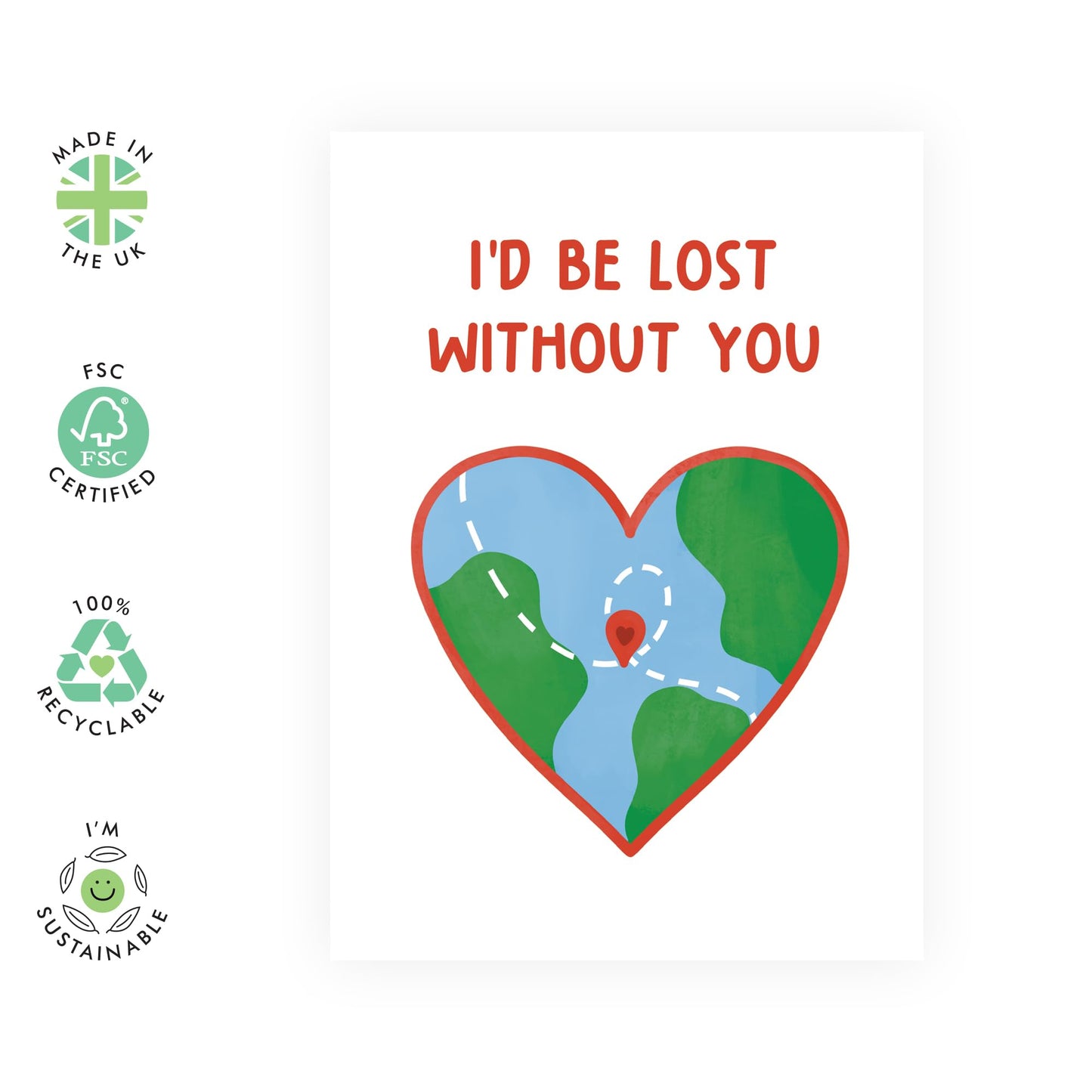 I Love My Boyfriend Birthday Card - I'd Be Lost Without You - Romantic Card For Partner Girlfriend - Husband Birthday Card - Cheeky Valentines Day Cards Men Women - Comes With Stickers By Central 23
