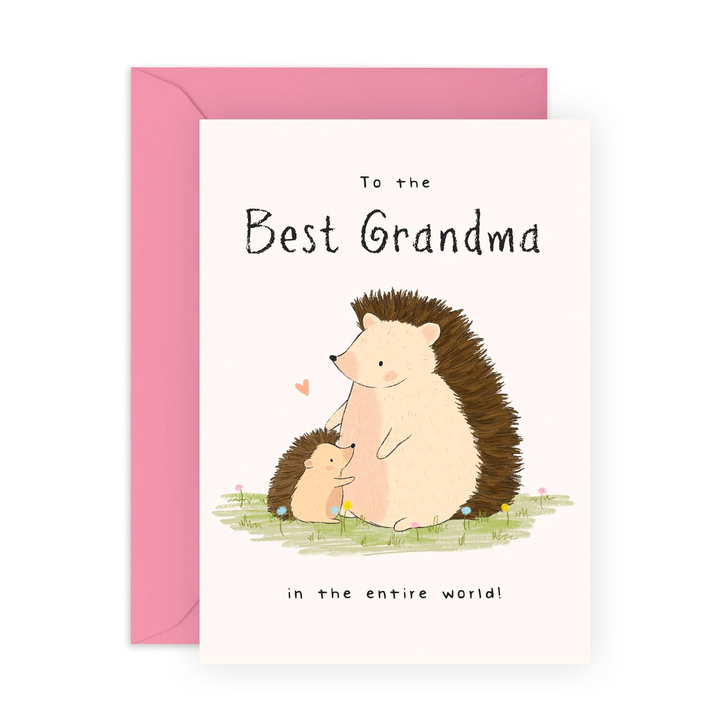 Cute Greeting Card for Her – "Hedgehog Grandma" – Greeting Card for Nanny, Nan, Granny, Grandmother, Grandparent - Adorable Animals - Comes with Fun Stickers