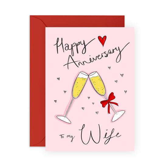 Greeting Card - 'ANNIVERSARY TO MY WIFE' - Perfect for Celebrating the Love and Commitment - Ideal for Expressing Deep Affection For your Lovely Wife or Other Half- Comes With Stickers By Central 23