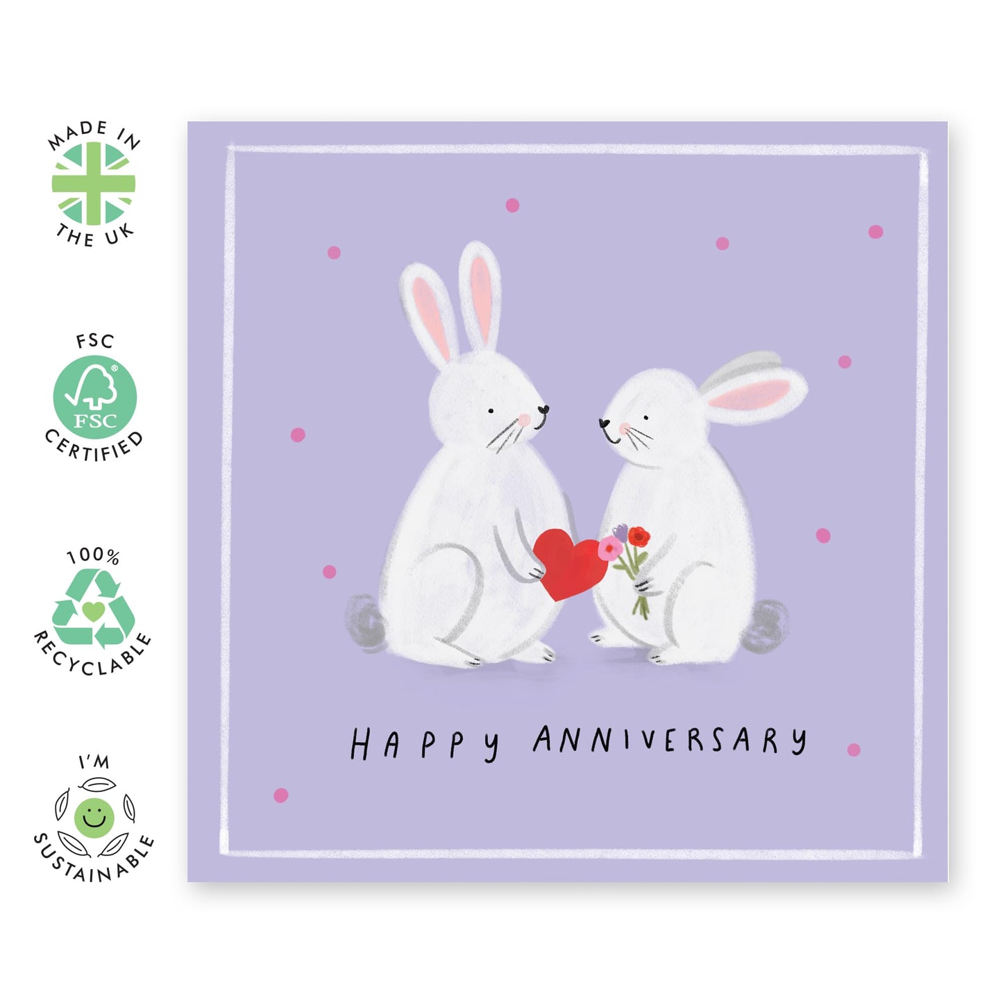 Anniversary Card - 'BUNNY ANNIVERSARY' - Perfect for Celebrating Your Special Day with a Charming Twist - Ideal for Adding a Fun & Adorable Touch to Celebrations - Comes With Stickers By Central 23