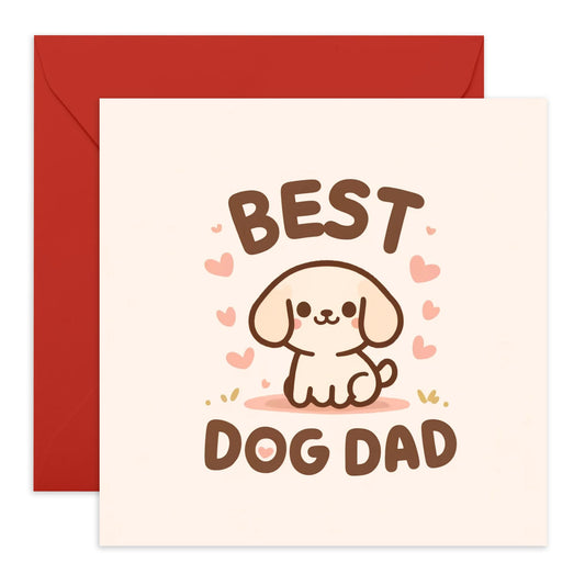 Dog Birthday Card - Best Dog Dad - Birthday Cards For Men- Fathers Day Card - Gift For Fur Parents Dog Dad - Greeting Cards From Pet - Comes With Stickers By Central 23