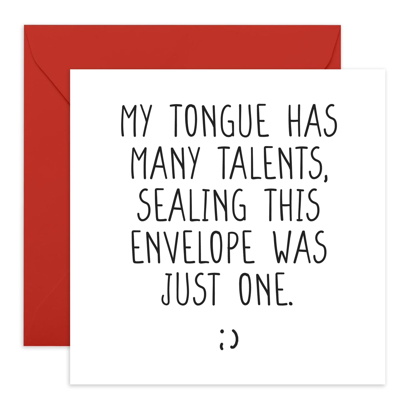 Hilarious Love Card - 'Tongue Has Many Talents - Gifts for Husband, Wife, Boyfriend, Girlfriend, Other Half, Couples - Talented - Comes with Fun Stickers