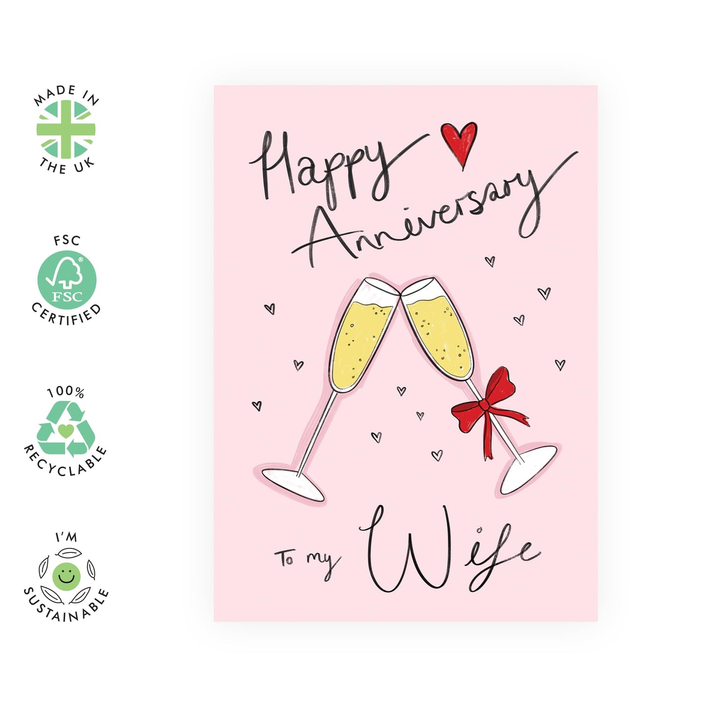 Greeting Card - 'ANNIVERSARY TO MY WIFE' - Perfect for Celebrating the Love and Commitment - Ideal for Expressing Deep Affection For your Lovely Wife or Other Half- Comes With Stickers By Central 23