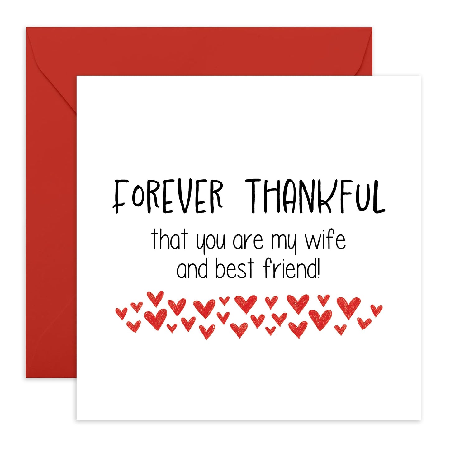 Greeting Card - 'FOREVER THANKFUL WIFE' - Perfect for Expressing Deep Gratitude & Love - Ideal for Showing Appreciation to Your Lovely Wife on Any Special Occasion - Comes With Stickers By Central 23