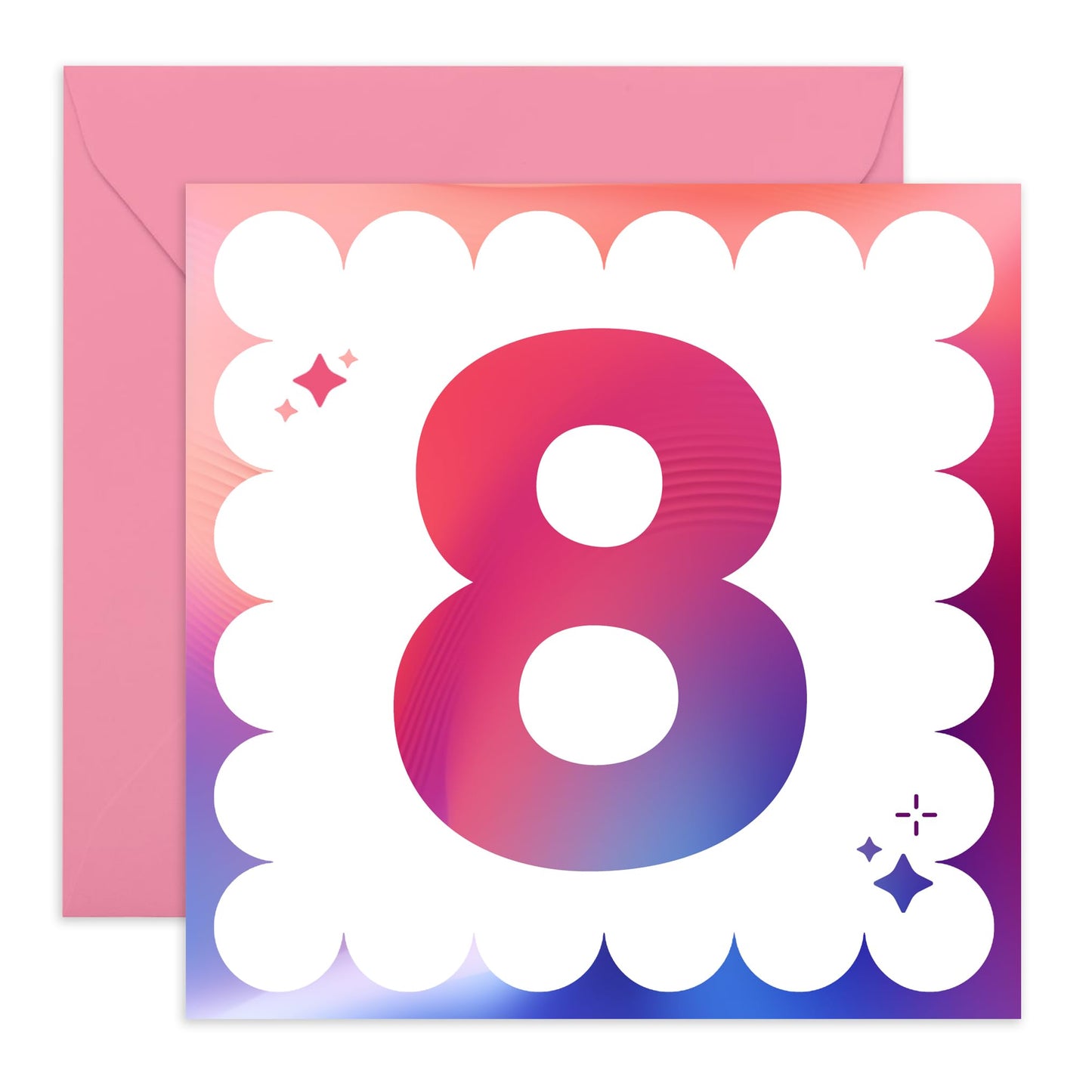 Happy 8th Birthday Card Girl Boy - Milestone Age Eight - Kids Birthday Cards 8 Year Old - Eighth Bday Gifts For Son Daughter Nephew Niece Grandson - Comes With Stickers By Central 23