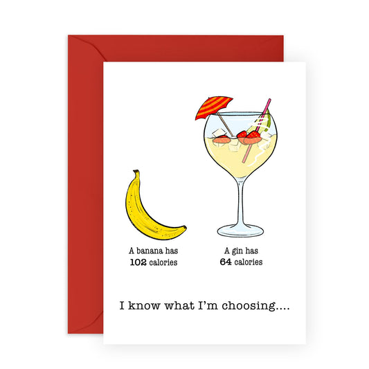 Mum Birthday Card - Banana And Gin Calories - Mothers Day Card - Gifts For Her From Daughter Or Son - Womens Birthday Card For Mummy Step Mum - Comes With Stickers By Central 23