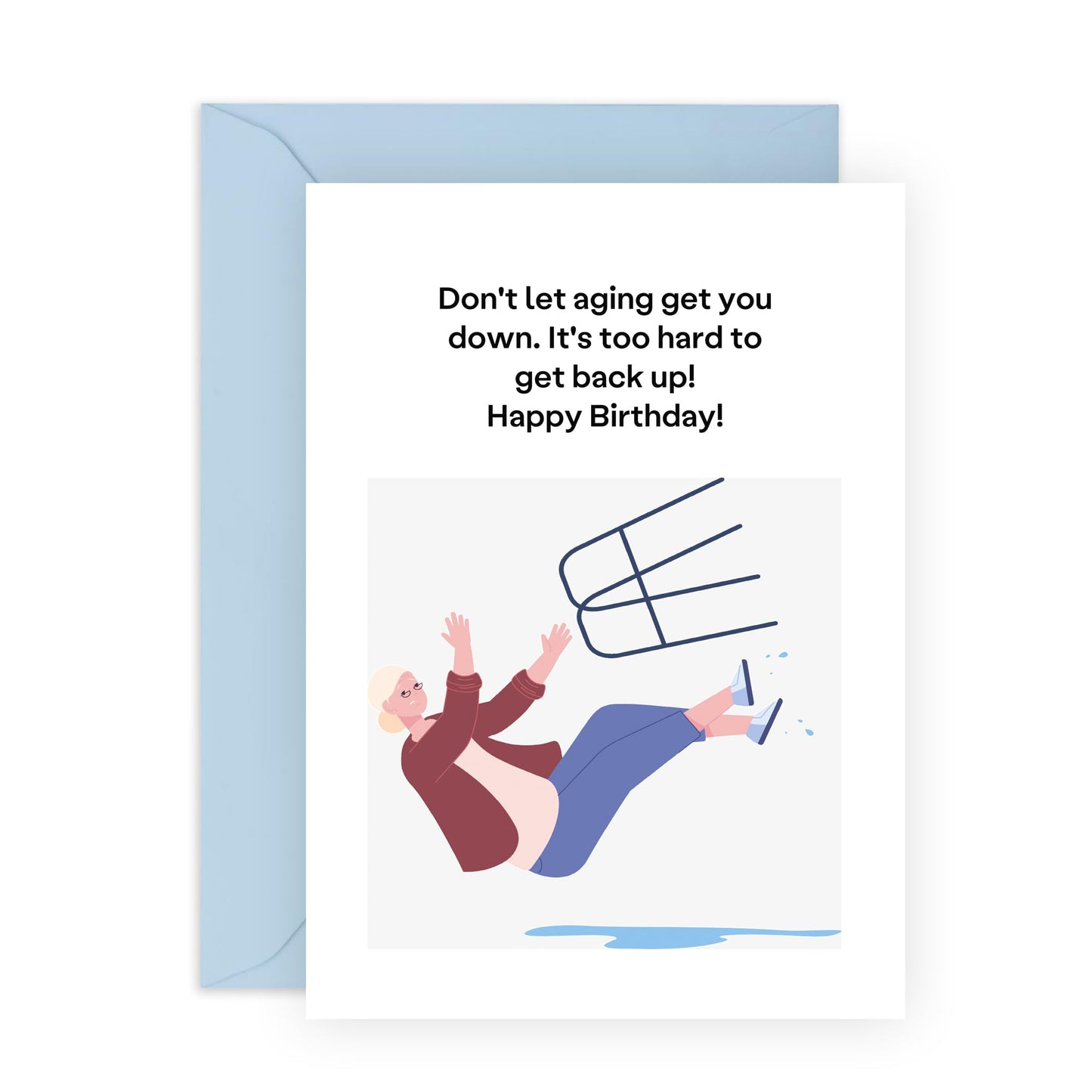 Humorous Card - 'AGEING GETS YOU DOWN?' - Perfect for Adding a Lighthearted Touch to Birthdays For Special Someone- Bring a Smile with This Fun Message - Includes Envelope and Stickers by Central 23