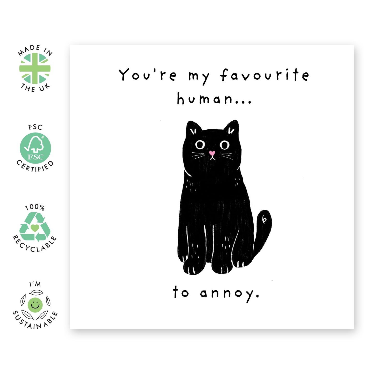 Funny Birthday Card - 'FAVOURITE HUMAN TO ANNOY!' - Perfect for Celebrating with Humor and Playfulness - Ideal for Friends Family Besties BFFs Girlfriend Boyfriend - Comes With Stickers By Central 23