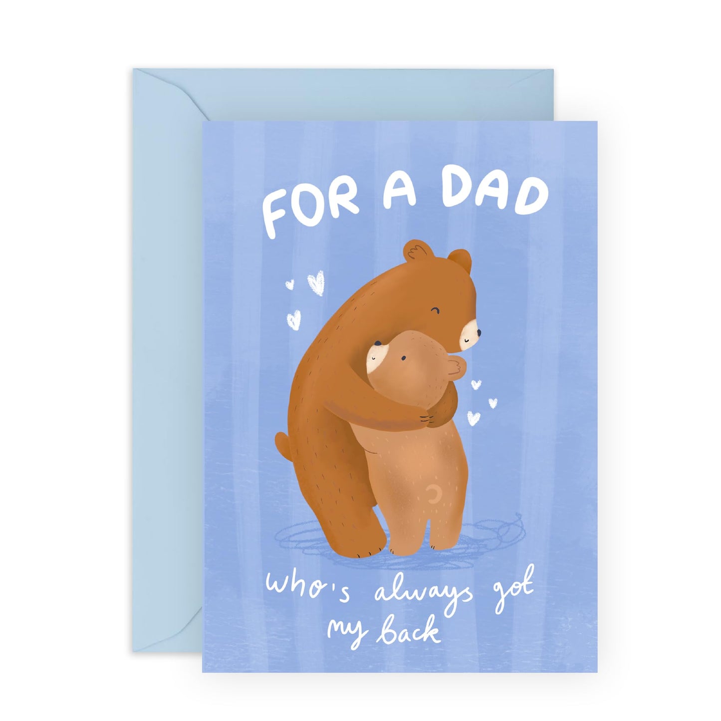 Happy Birthday Dad Card - Always Got My Back, Bear Hug - Sweet Thoughtful Dad Card - Father's Day Cards From Daughter Son - Gifts For Men Papa Pop Daddy Comes With Stickers By Central 23