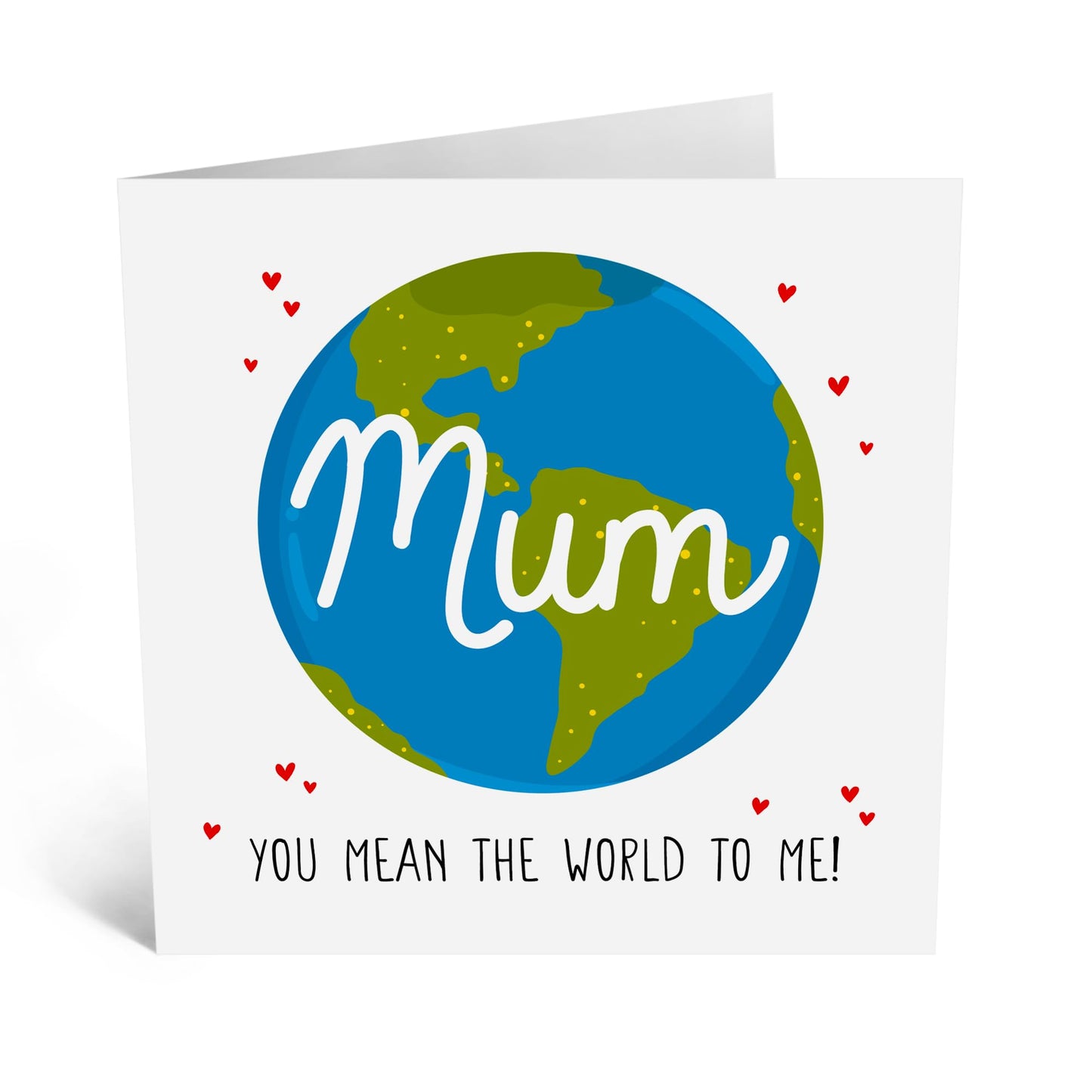 Sweet Mum Birthday Card - 'YOU MEAN THE WORLD' - I Love You Gift for Her, Mama, Ma, Mummy, Women, Ladies from Son Daughter -Thoughtful Mothers Day Surprise - Comes With Stickers