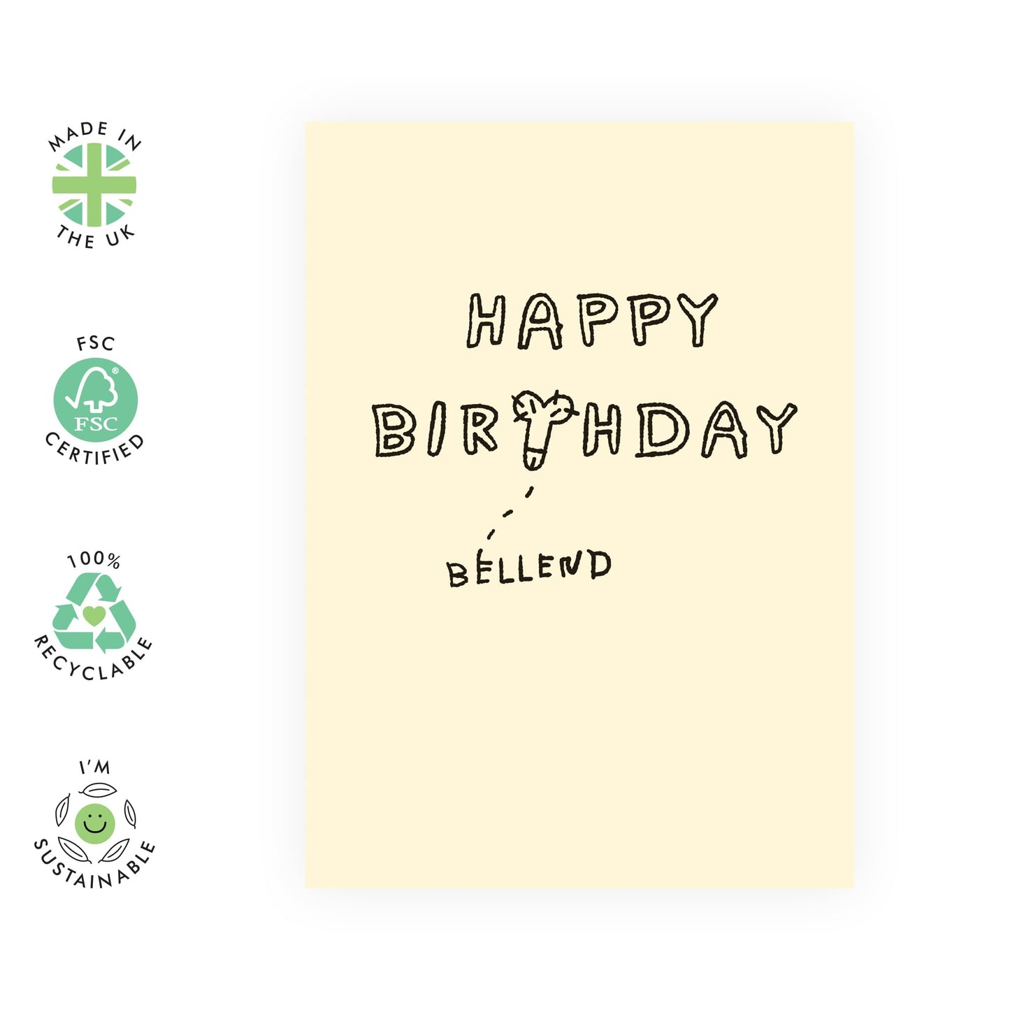 Funny Birthday Cards For Men - Hbd Bellend - Cheeky Greeting Cards For Him - Rude Birthday Card For Husband Boyfriend Best Friend - Gifts For Friends - Comes With Fun Stickers By Central 23