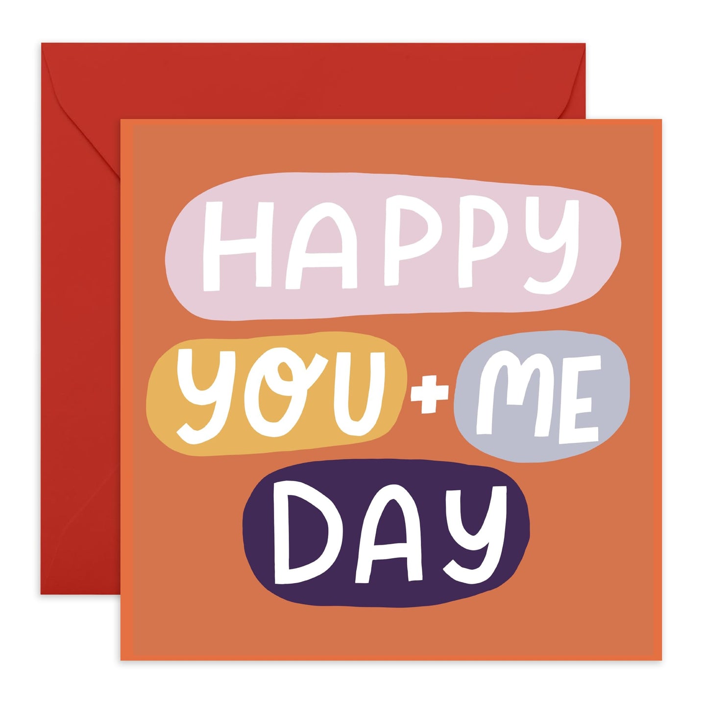 Creative & Cute Anniversary Day Card - 'Happy You And Me Day' - Romantic Gifts for Boyfriend, Husband, Wife, Girlfriend, Partner, Other Half - Valentines Day Present - Comes with Fun Stickers