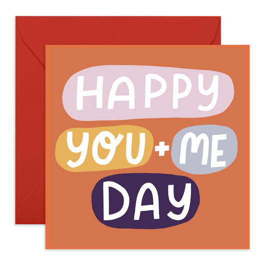 Creative & Cute Anniversary Day Card - 'Happy You And Me Day' - Romantic Gifts for Boyfriend, Husband, Wife, Girlfriend, Partner, Other Half - Valentines Day Present - Comes with Fun Stickers