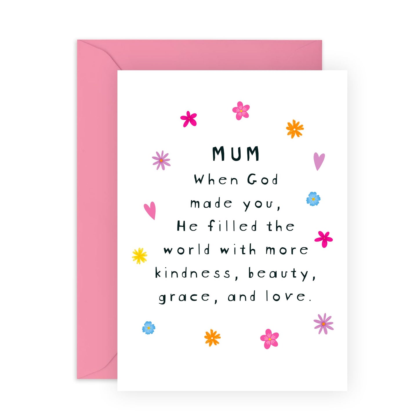 Mum Birthday Card - When God Made Mum - Thank you Gifts and Kind Words for Mummy, Mam, Mama, Her, Women- I Love You and Mothers Day Cards from Son Daughter - Thinking of You - Comes With Stickers