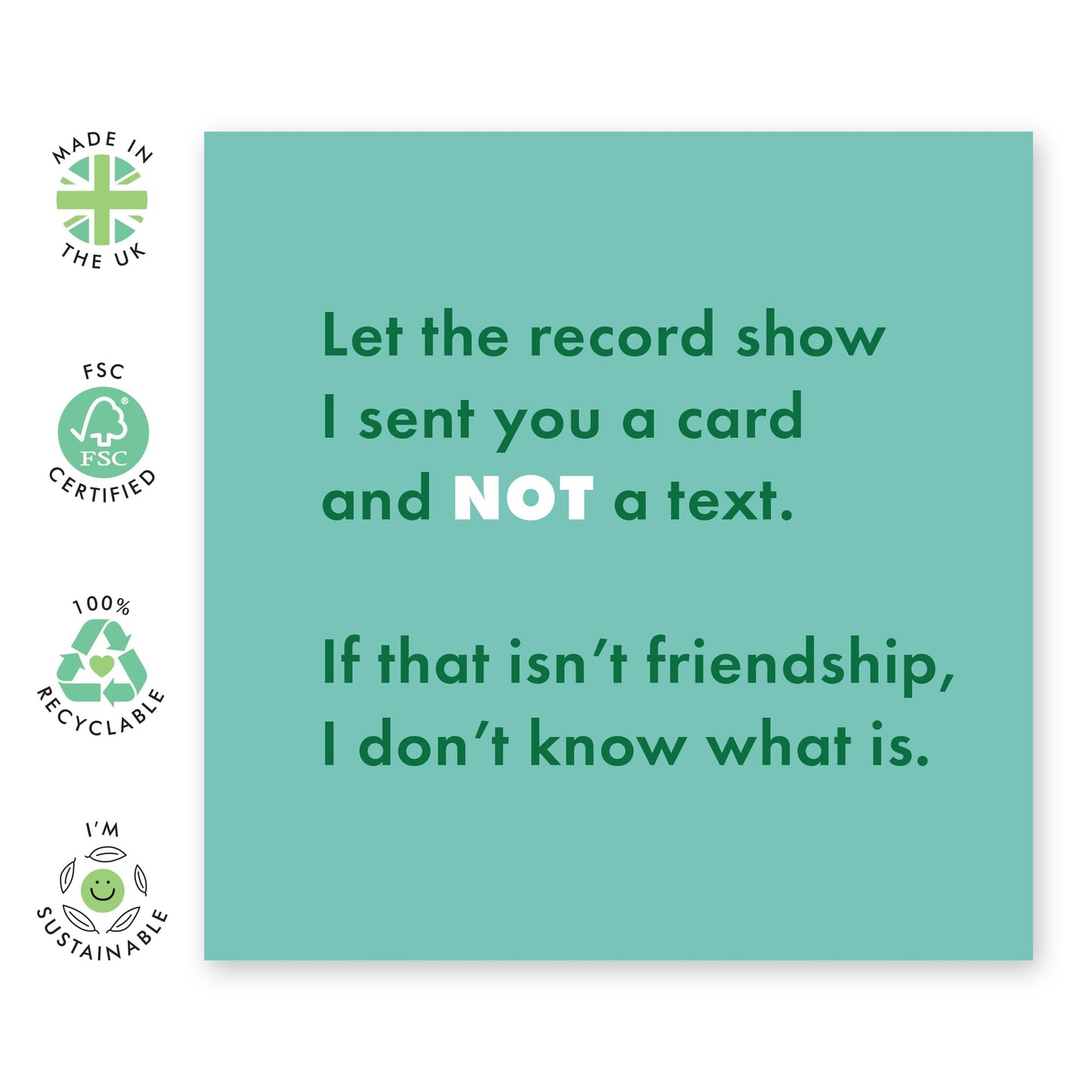 Birthday Card For Friend - I Sent A Card Not A Text - Funny Birthday Cards For Him Her - Friendship Cards For Best Friend - Humour Sarcasm - Gifts For Her Him - Comes With Stickers By Central 23
