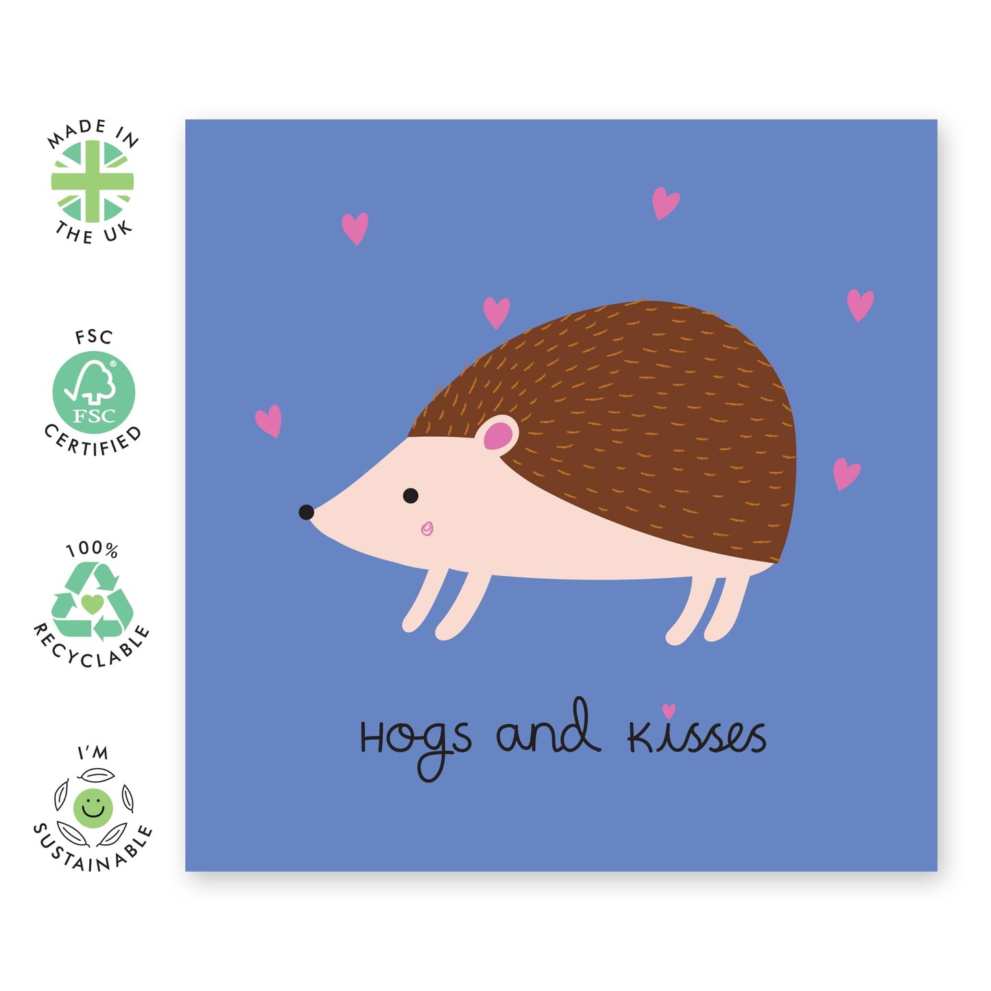Valentines Card For Boyfriend Girlfriend Couples - Hogs And Kisses - Birthday Card For Adult Men Women - Anniversary Card For Him - For Husband Wife - Comes With Stickers By Central 23