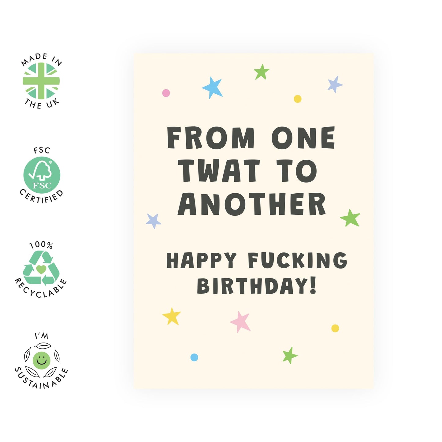 Best Friend Birthday Card Funny - From One Twat To Another - Friend Birthday Cards For Women - Sassy Gifts For Her Daughter Female Friend Mom Aunt - Comes With Cute Stickers By Central 23