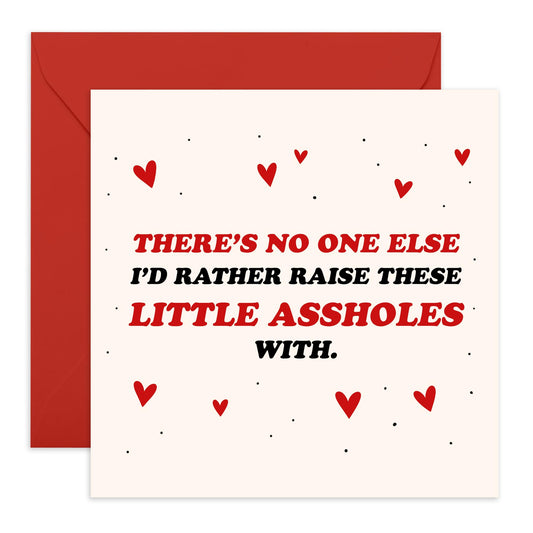 Hilarious Greeting Card for Wife or Husband - 'RAISE THEM WITH' - Gifts for Him, Her, Spouse, Partner, Hun, Other Half, Babe, Sweetheart - Mothers Day or Fathers Day Card - Comes with Fun Stickers