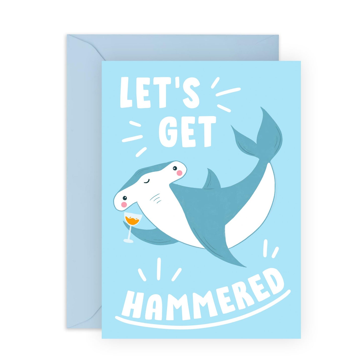 Best Friend Birthday Card Funny - Let's Get Hammered - Shark Birthday Card For Men Women Boys Girls - Gifts For Cousin Uncle Husband Boyfriend - Comes With Fun Stickers By Central 23